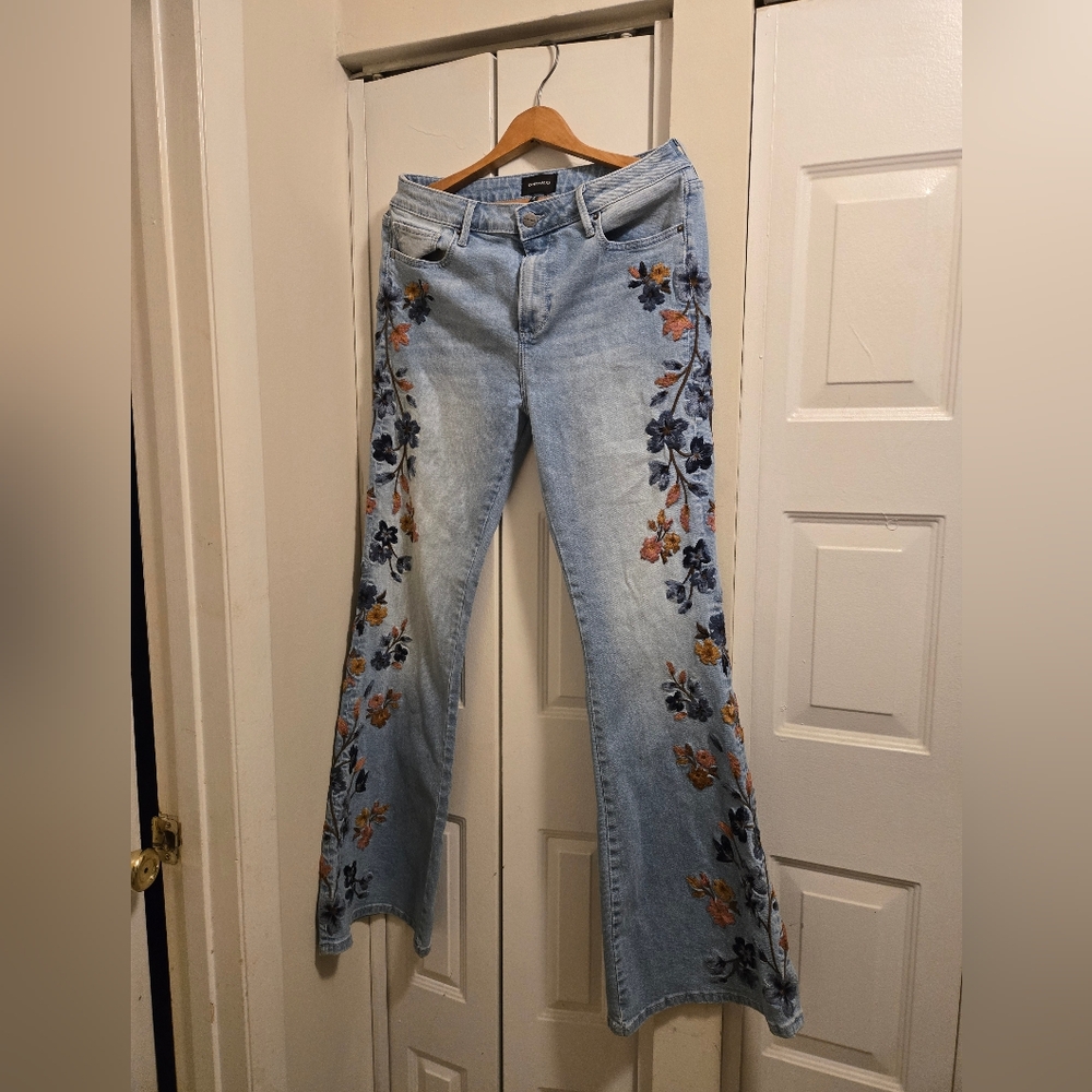 DRIFTWOOD Blue Straight Leg Jeans with Distressed Detailing 30.34